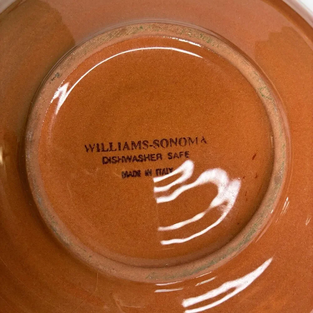 Williams Sonoma ROOSTER SCRIPT Pasta Bowls Made In Italy  10” Set Of 4